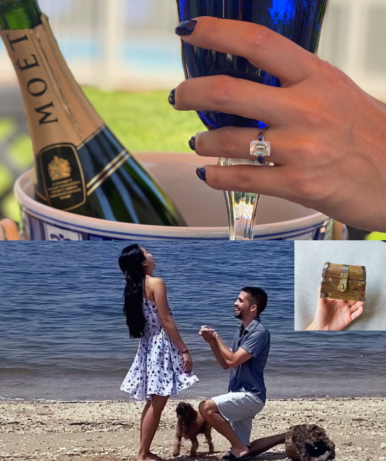 The BRIDES Magazine Feature Blake Lively Ring. Ova White Sapphire and Diamond  Engagement Ring, 14k Rose Gold, Hidden Halo Eidelprecious - Etsy
